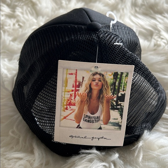 SPIRITUAL GANGSTER “Namaste Beaches” Black Trucker Hat - Picture 3 of 6